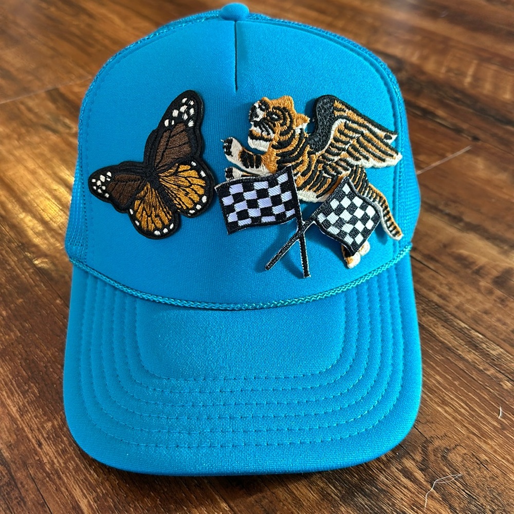 Trucker hat with patches